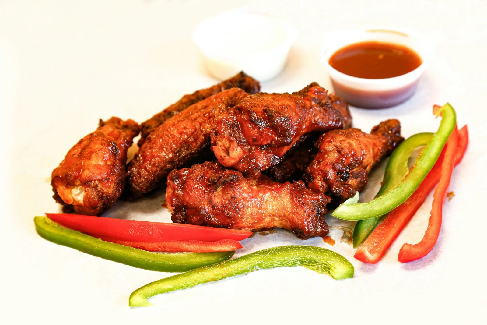 A platter of chicken wings