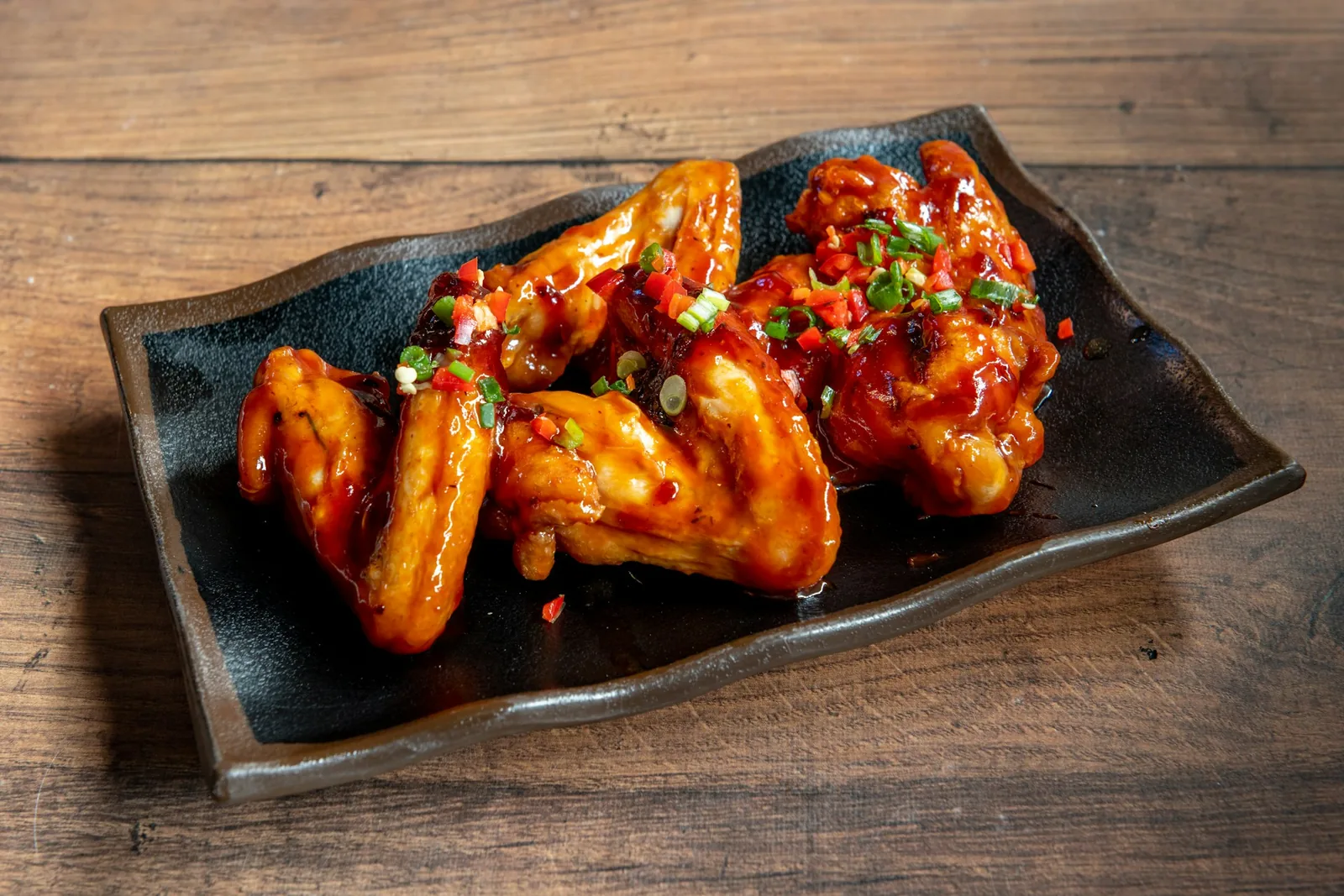A plate of chicken wings