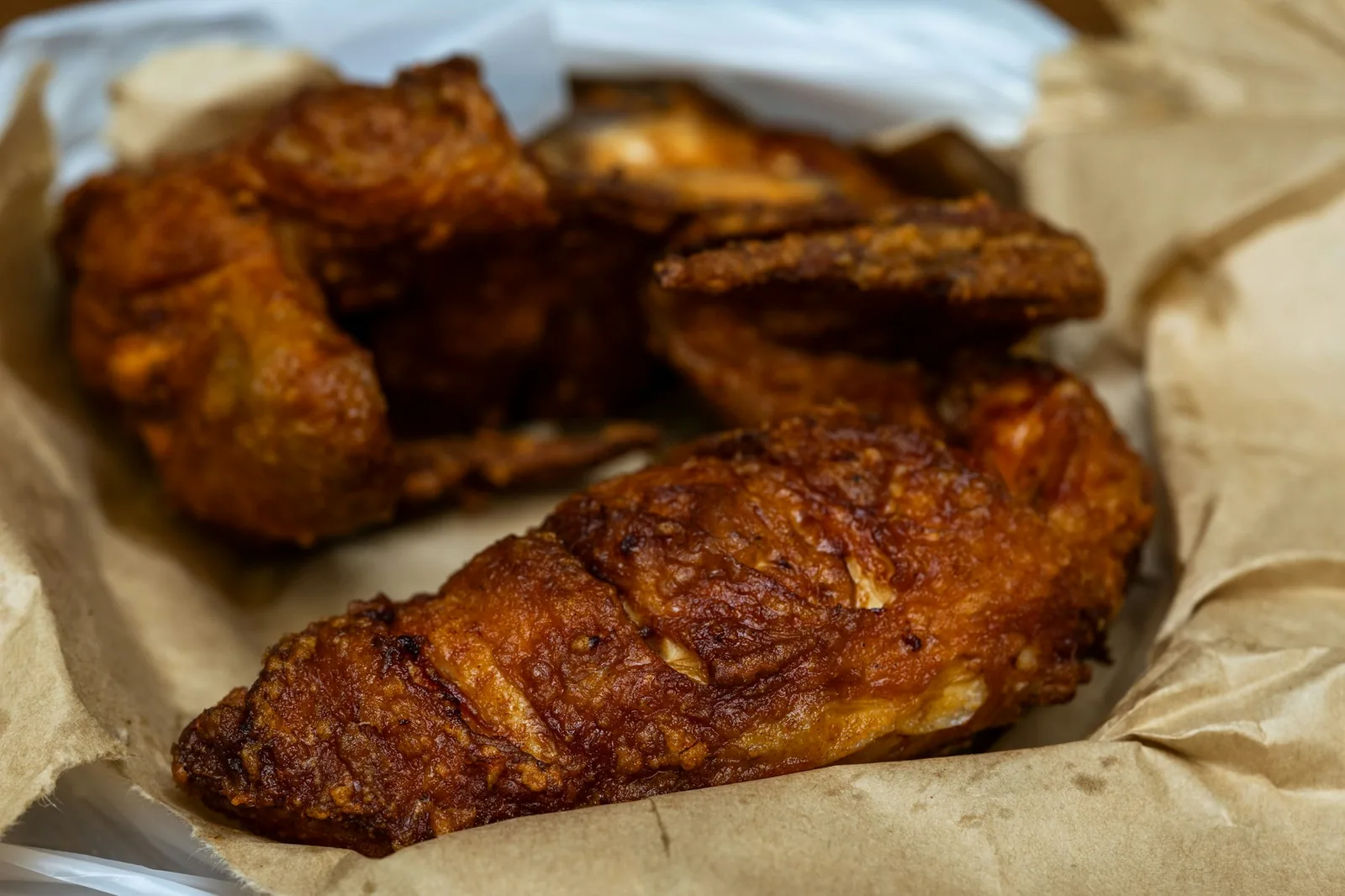 Chicken wings in a plain basket