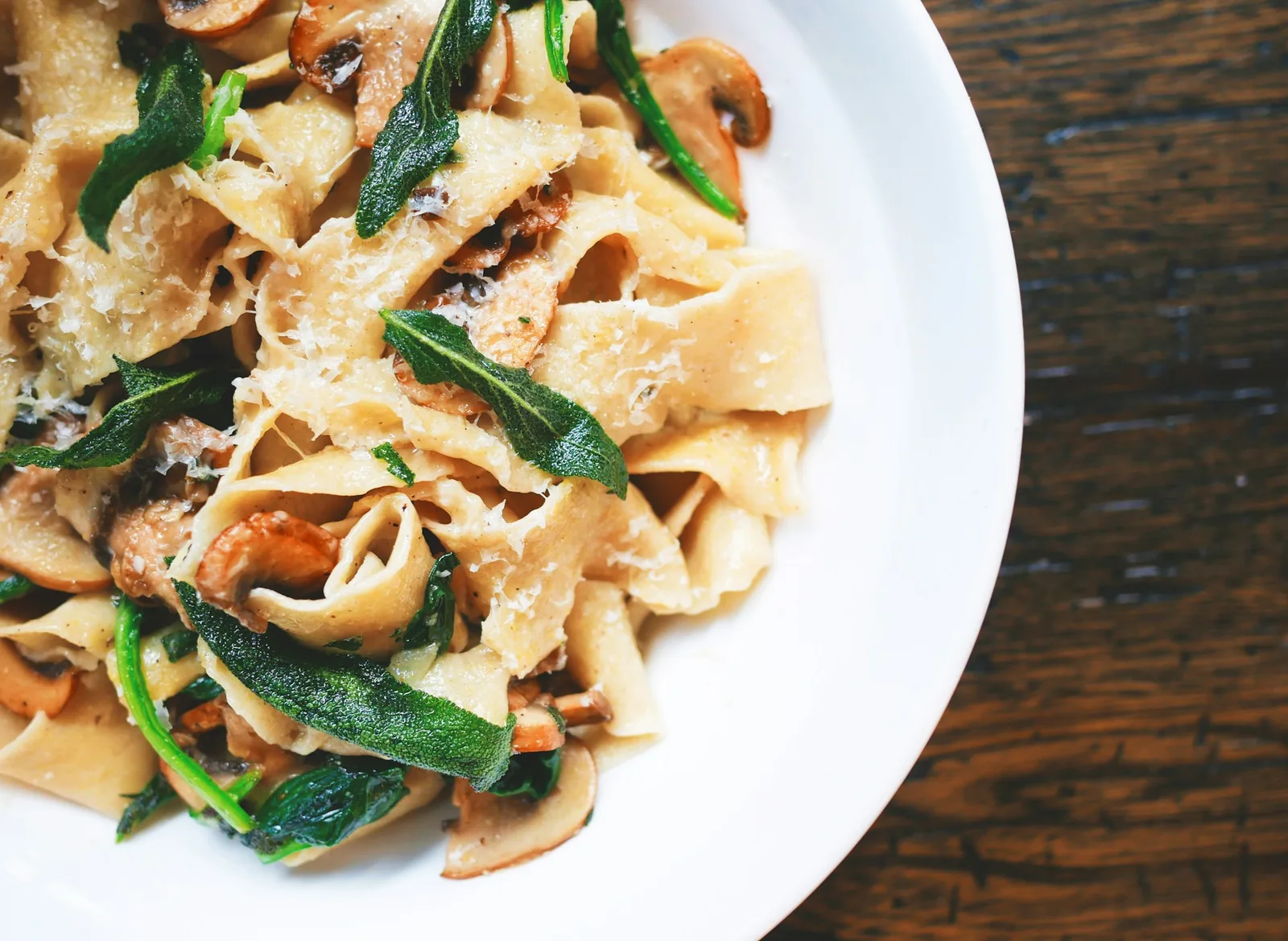 A plate of pasta in warm light