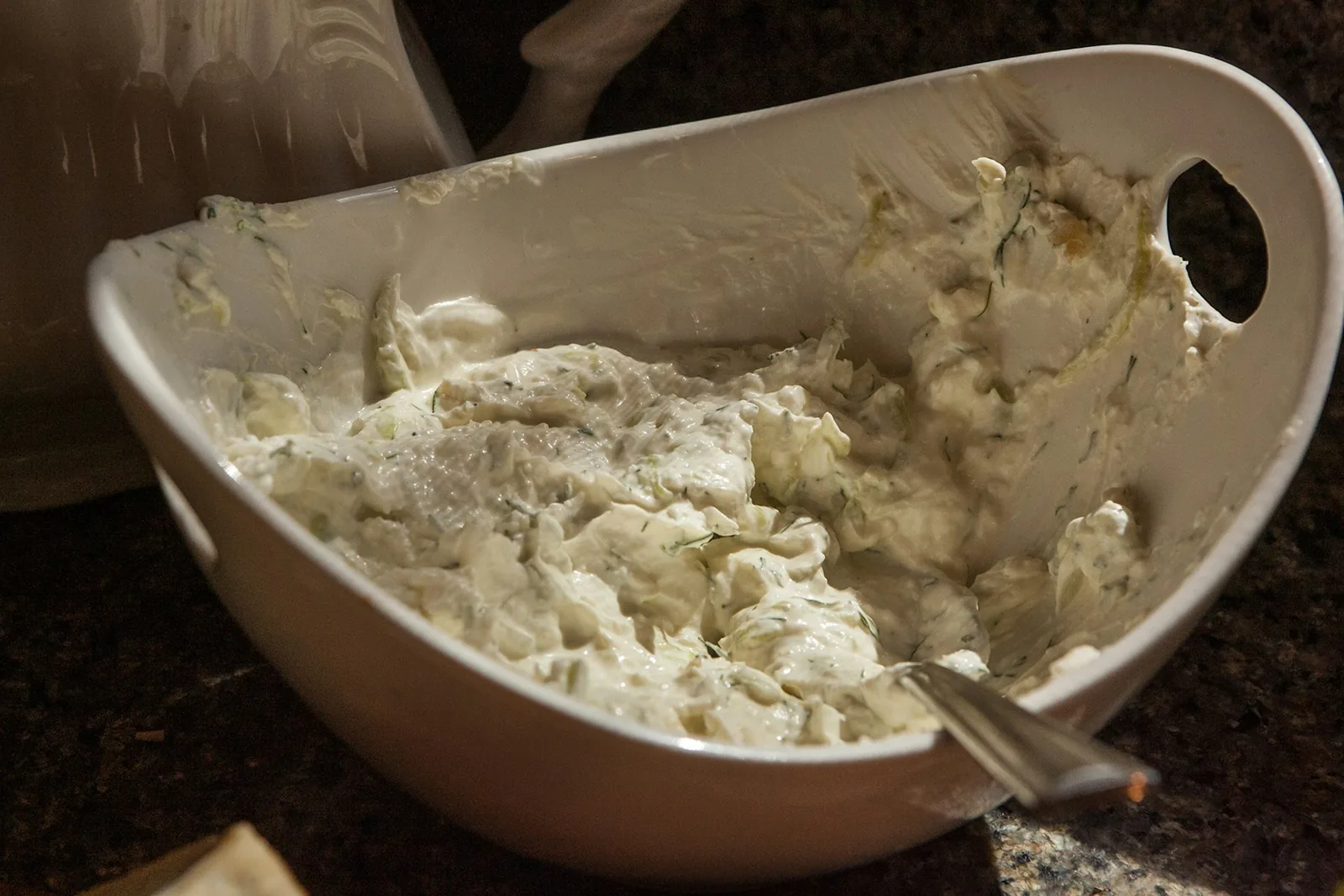 Ricotta filling in a bowl