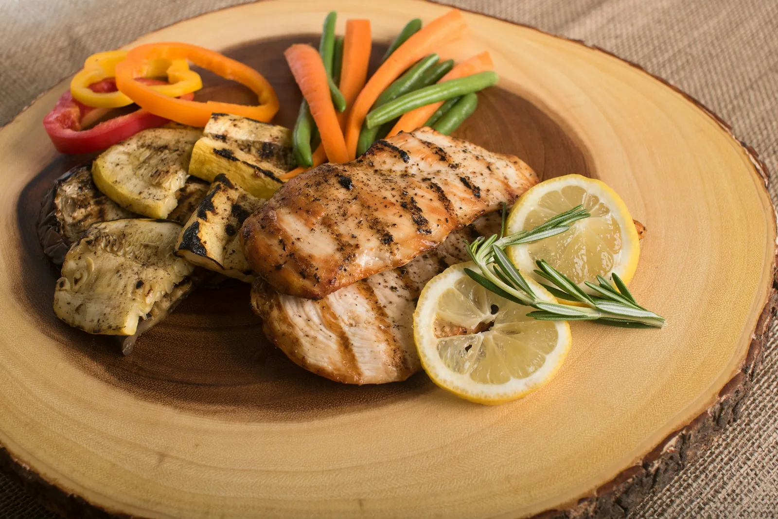 Sliced grilled chicken
