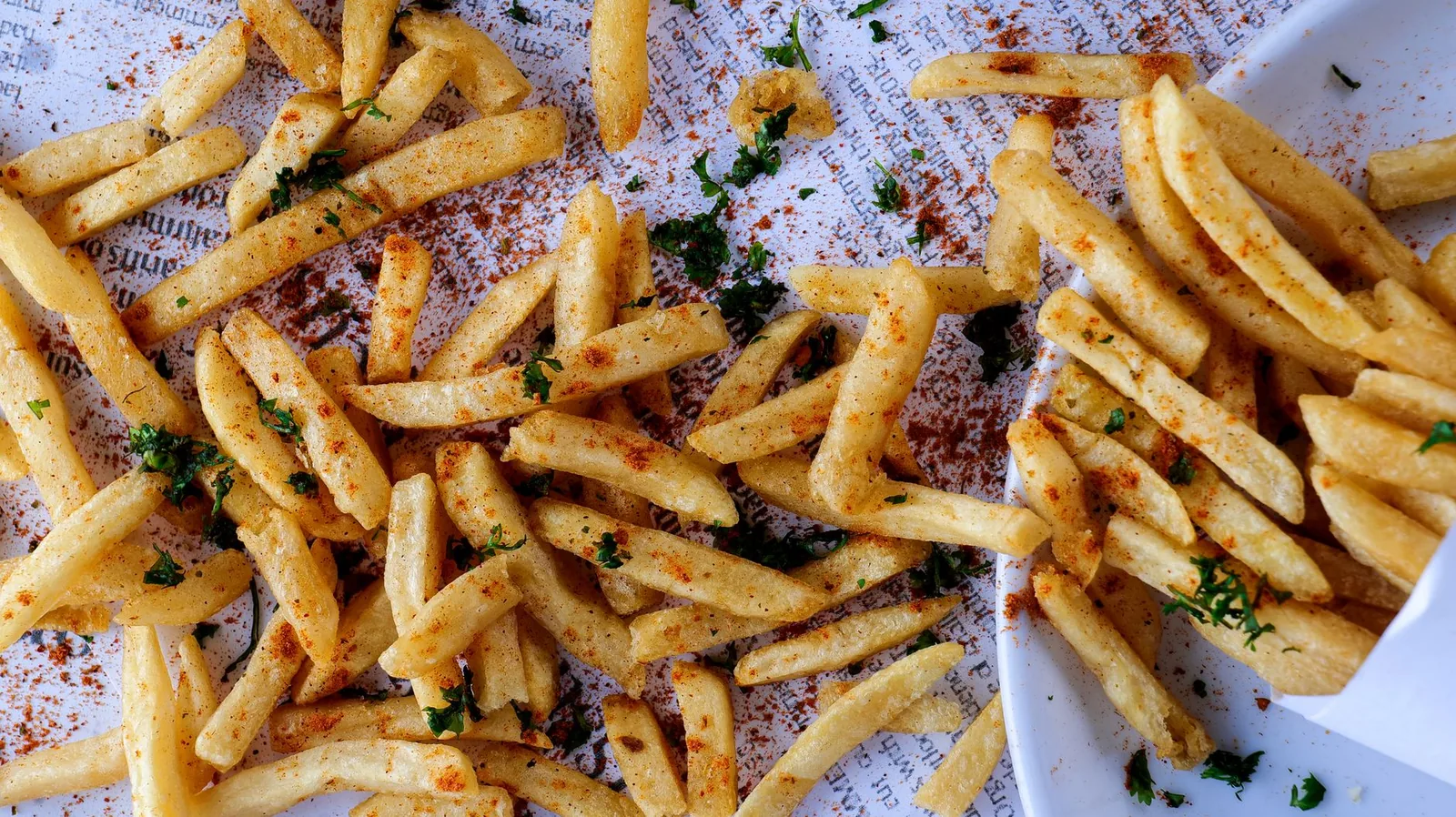 Fried food photographed from above