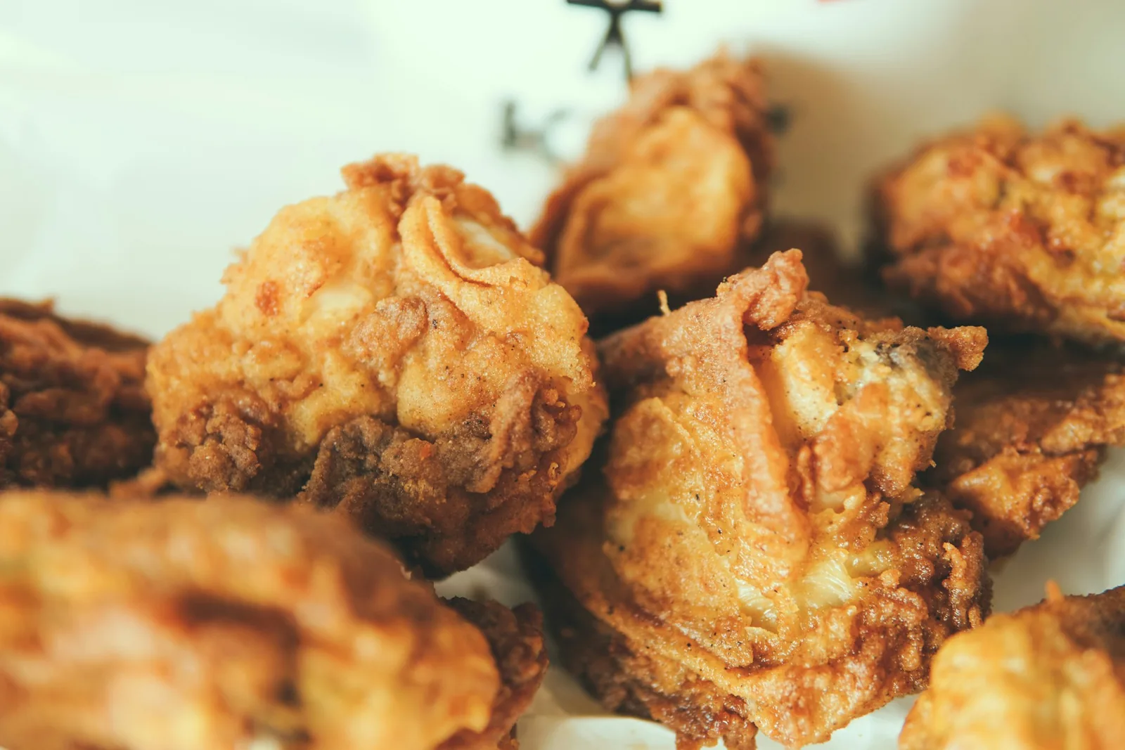 Golden fried bites on a plate