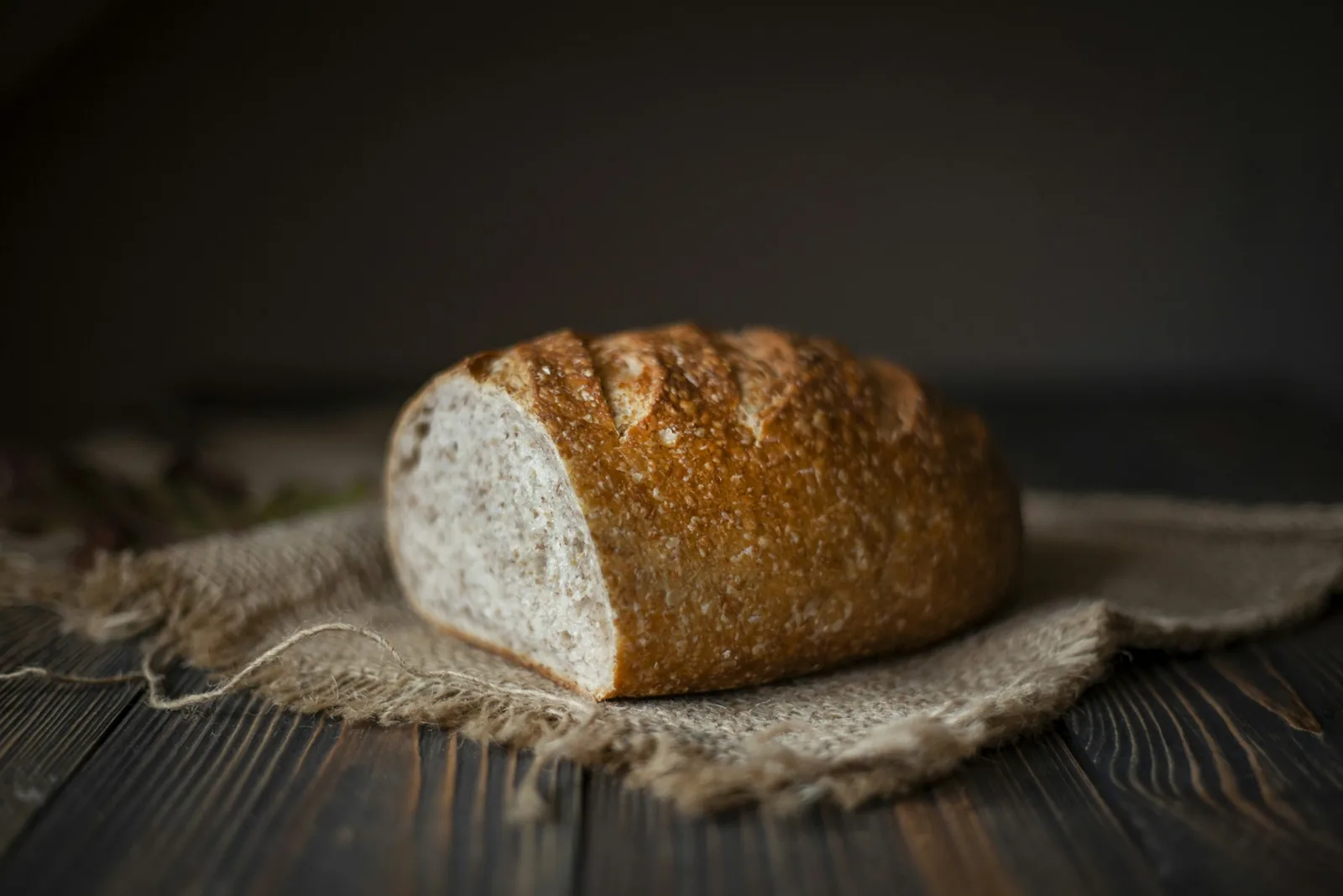 Warm bread in rustic light