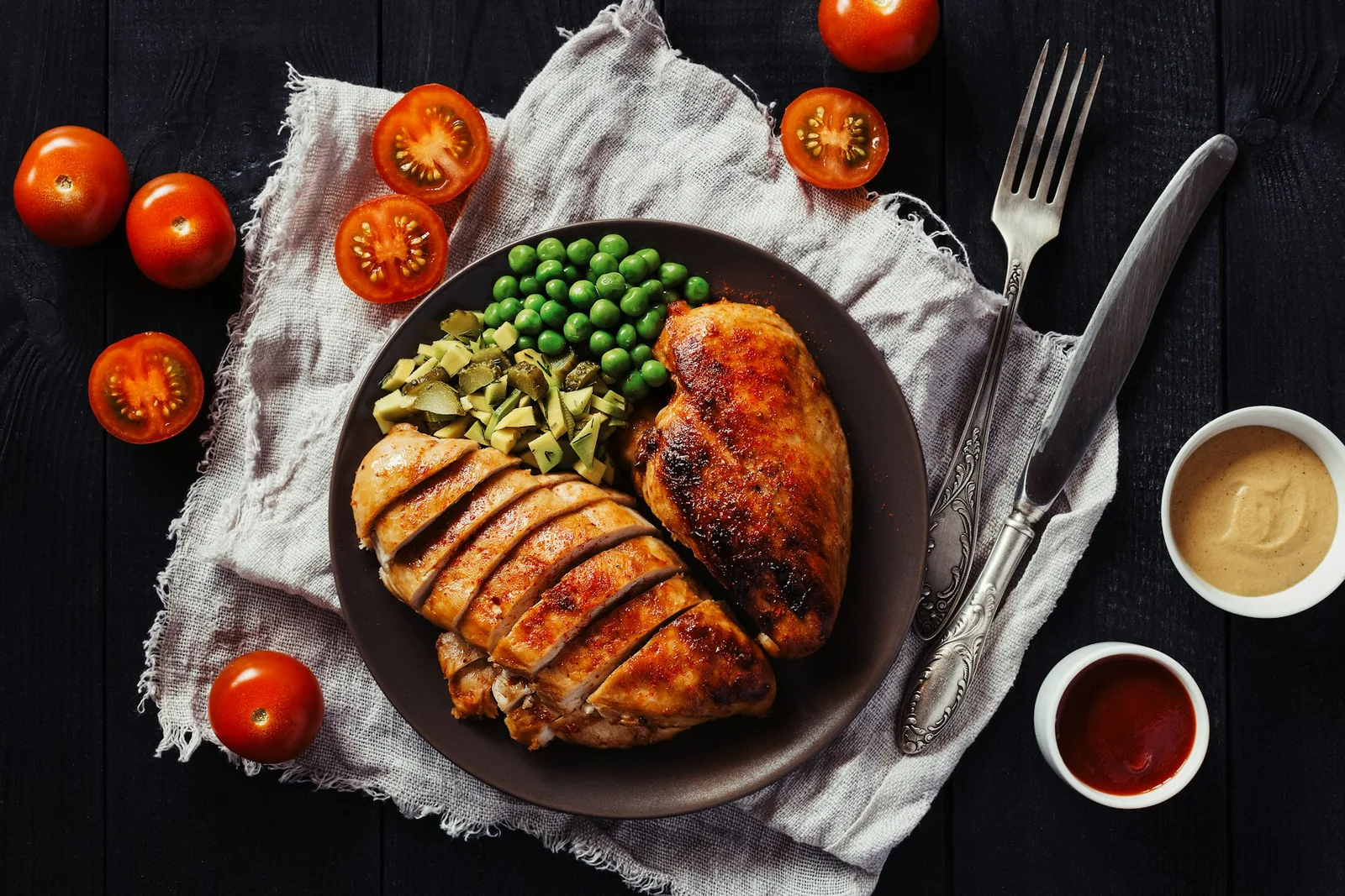Chicken with grill marks