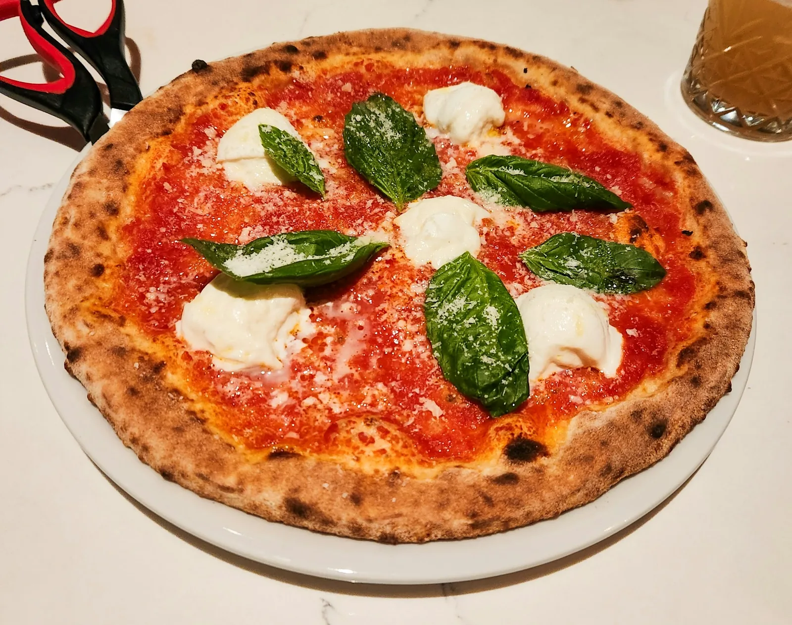 A soft-centred Neapolitan pizza