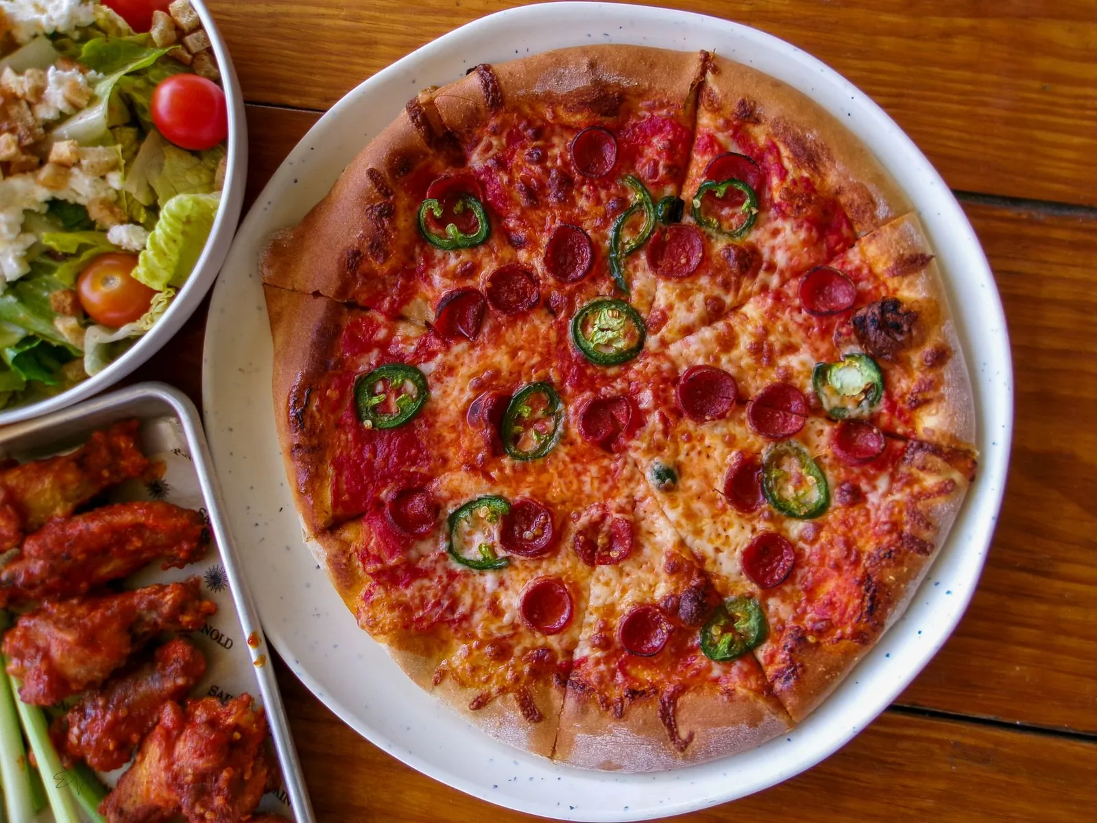 A classic American cheese pizza
