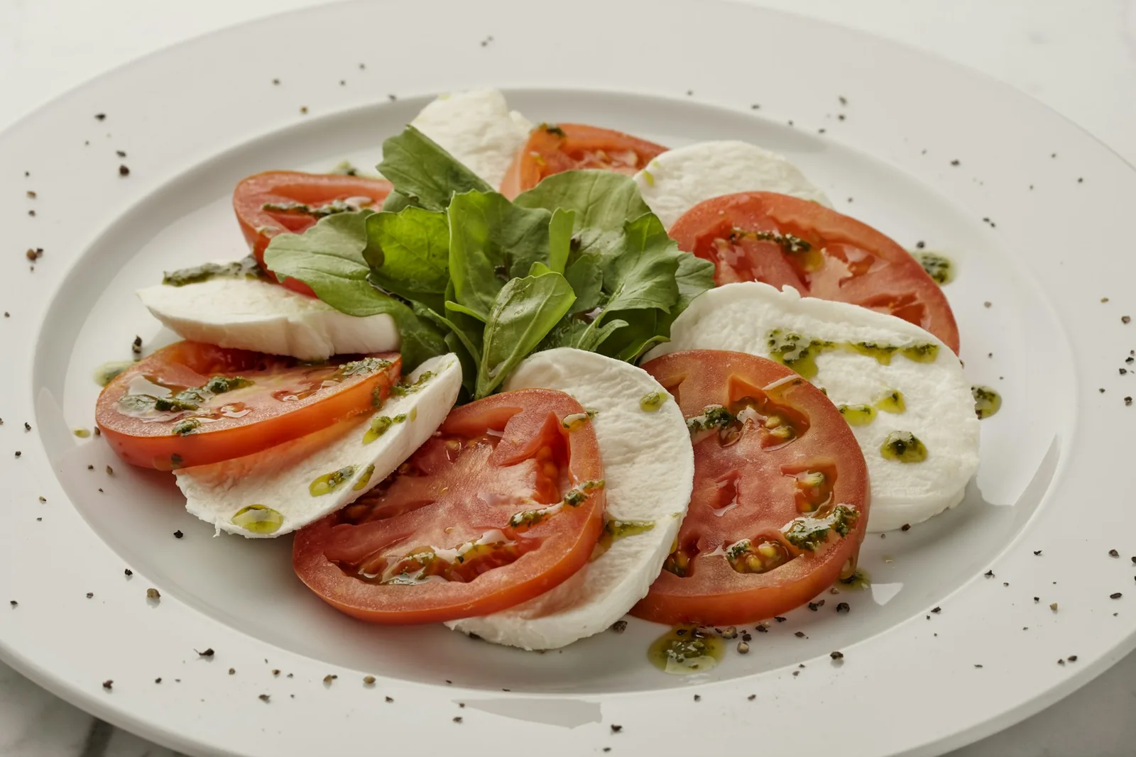 Fresh mozzarella on a plate