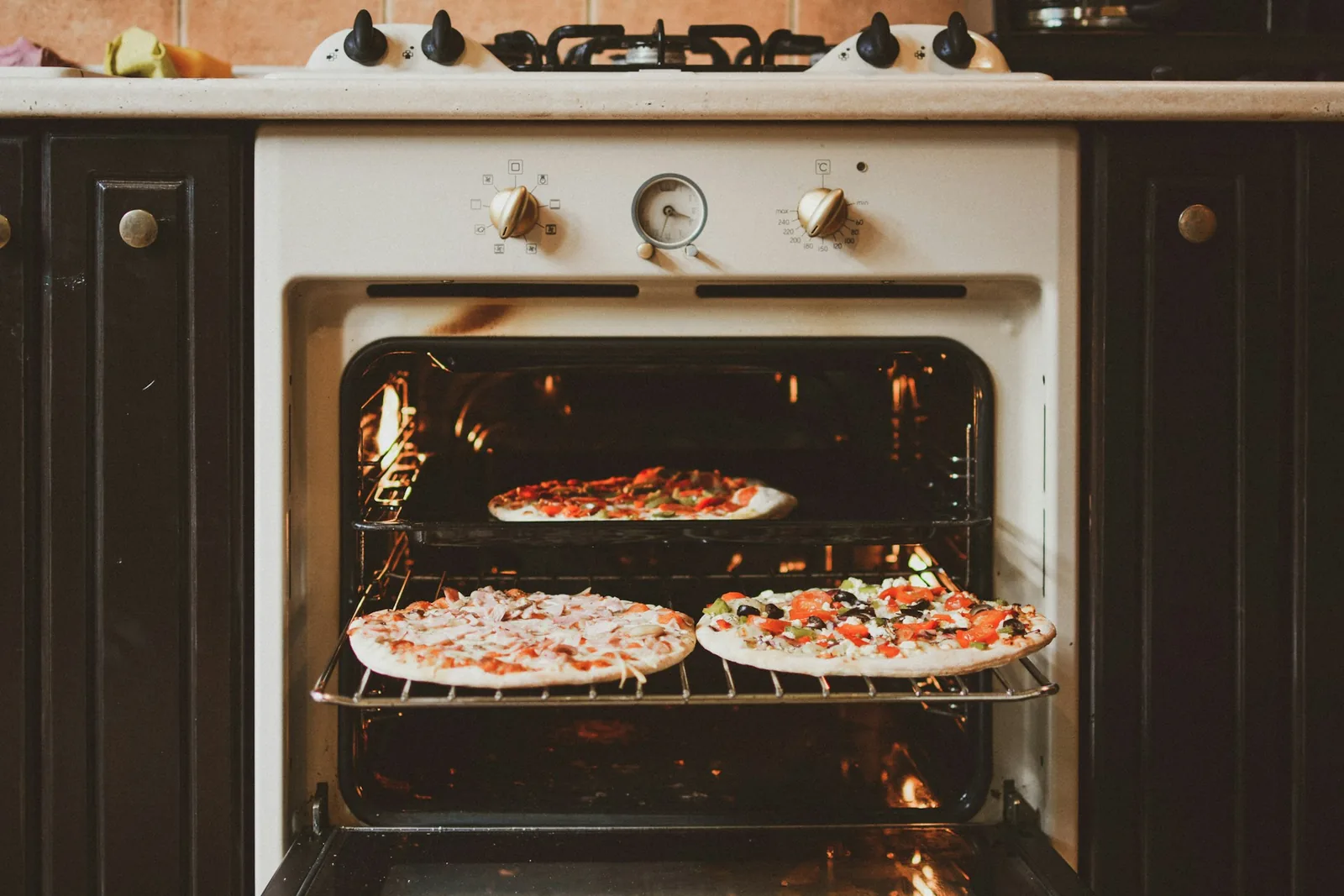 An open domestic oven
