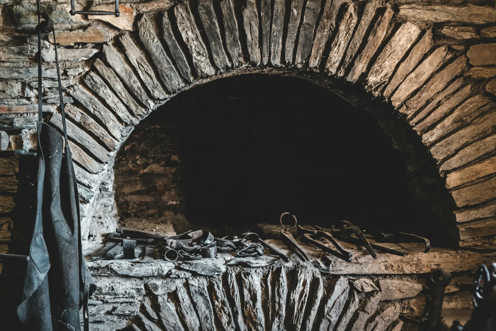 The stone floor of a hot oven