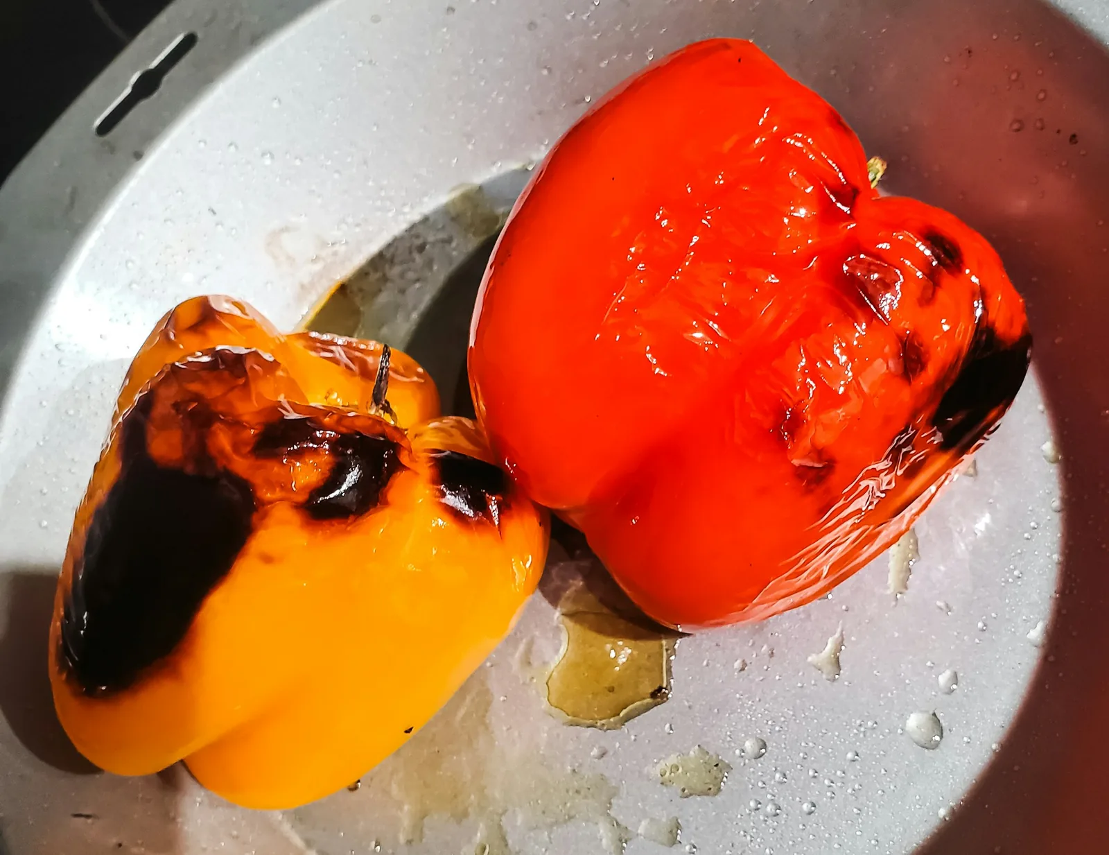 Peppers being cooked