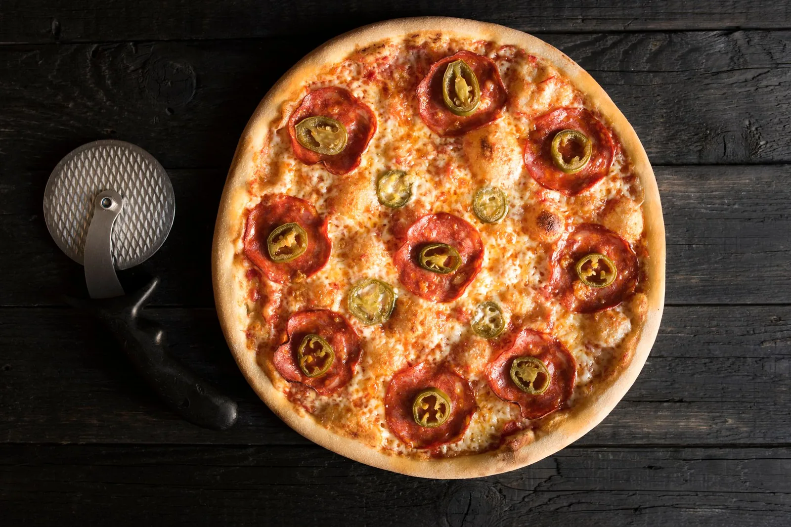 A whole pepperoni pizza