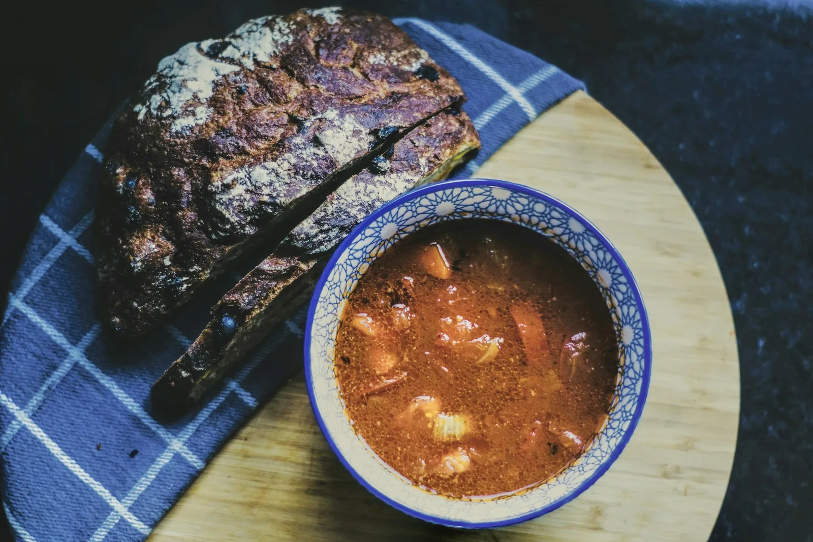 Soup served with bread