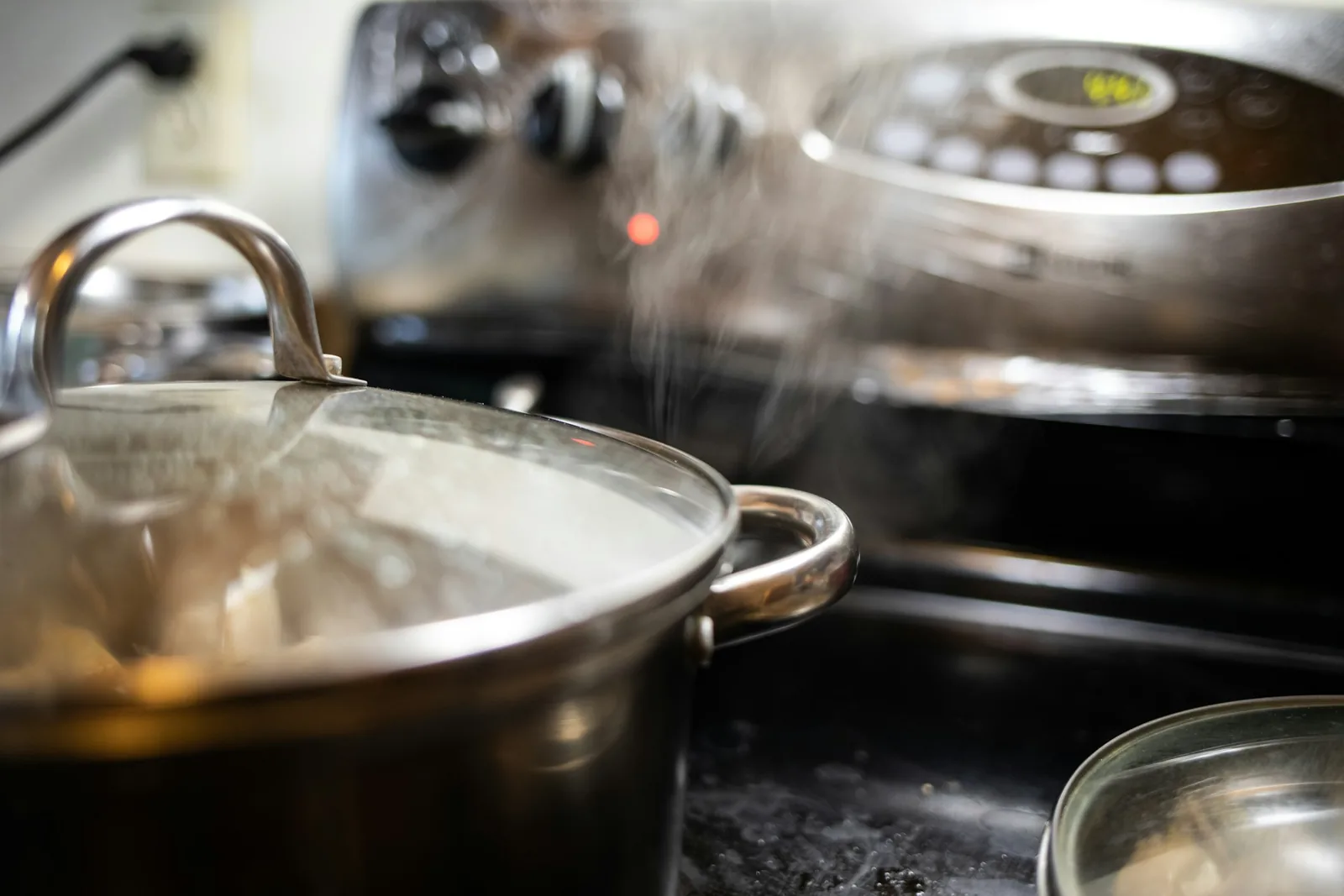 Broth simmering in a pot