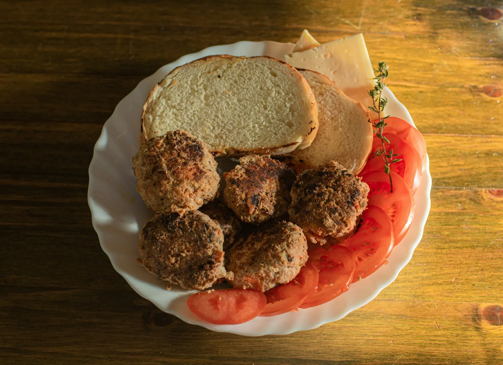 Meatballs on a dark surface
