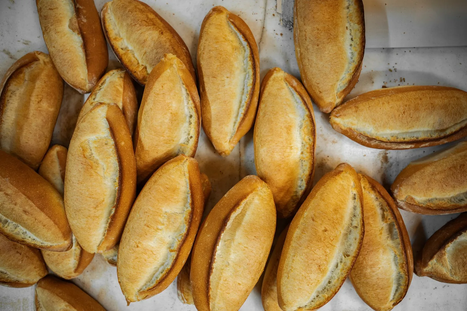 Long bread rolls