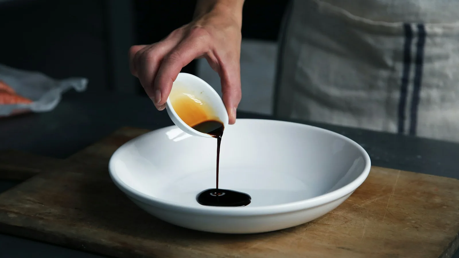 A dip in a small bowl