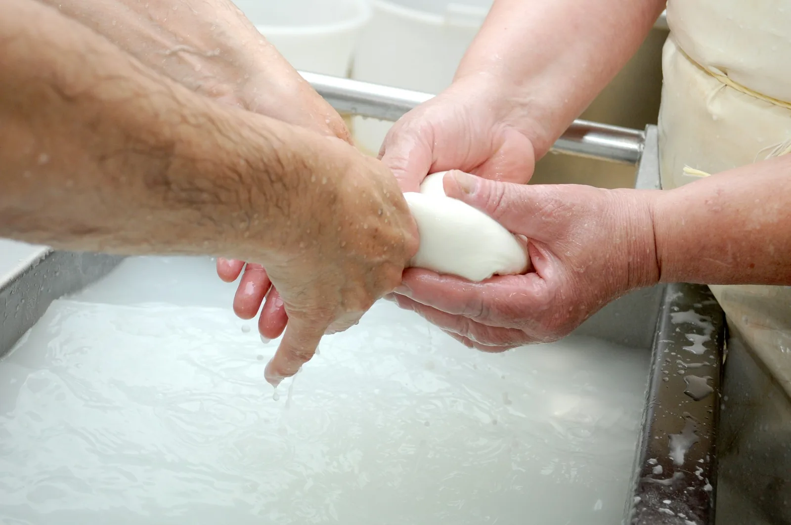 A block of mozzarella
