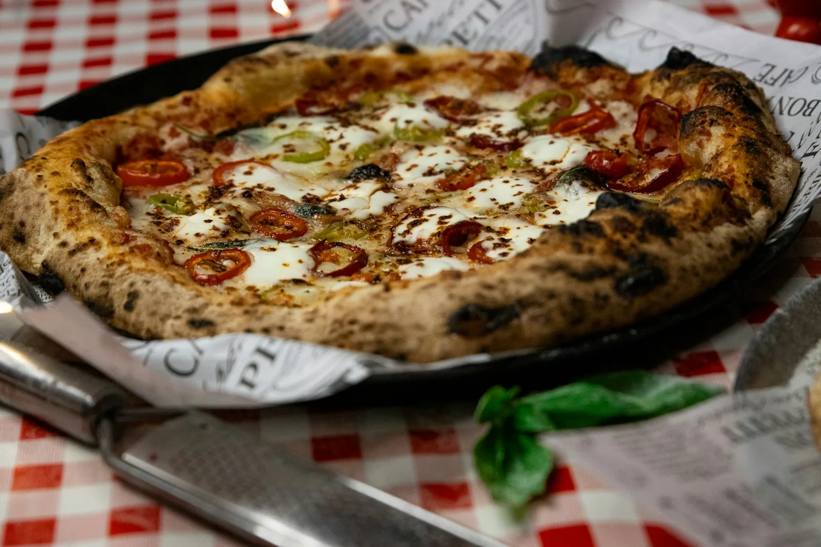 A pepperoni pizza baking