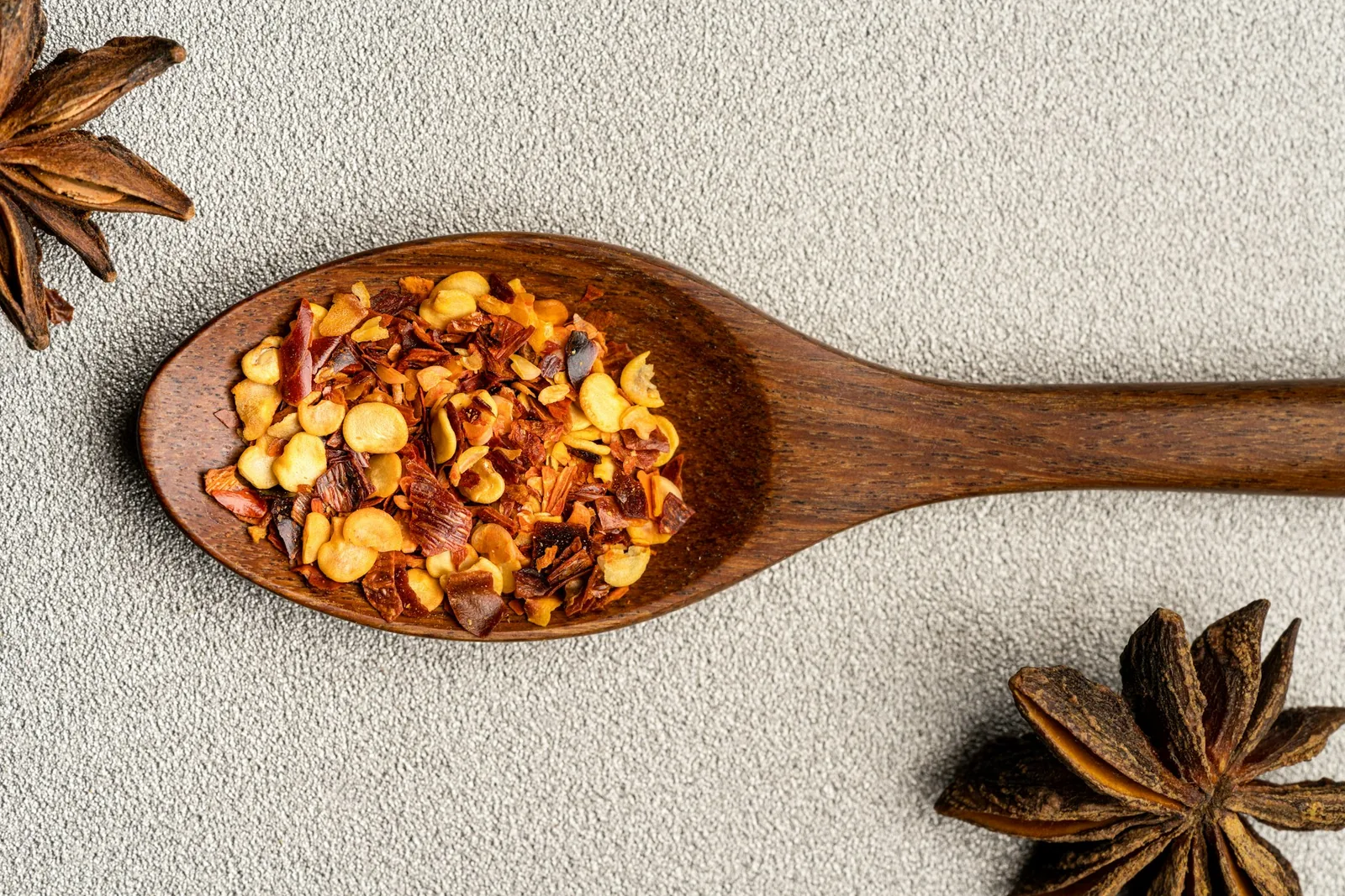 Chilli flakes in a spoon