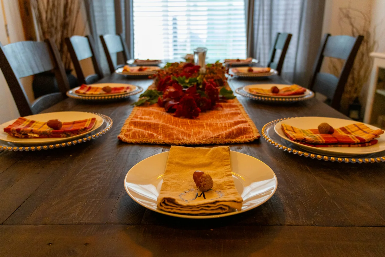 Plates and pizza set out for a group
