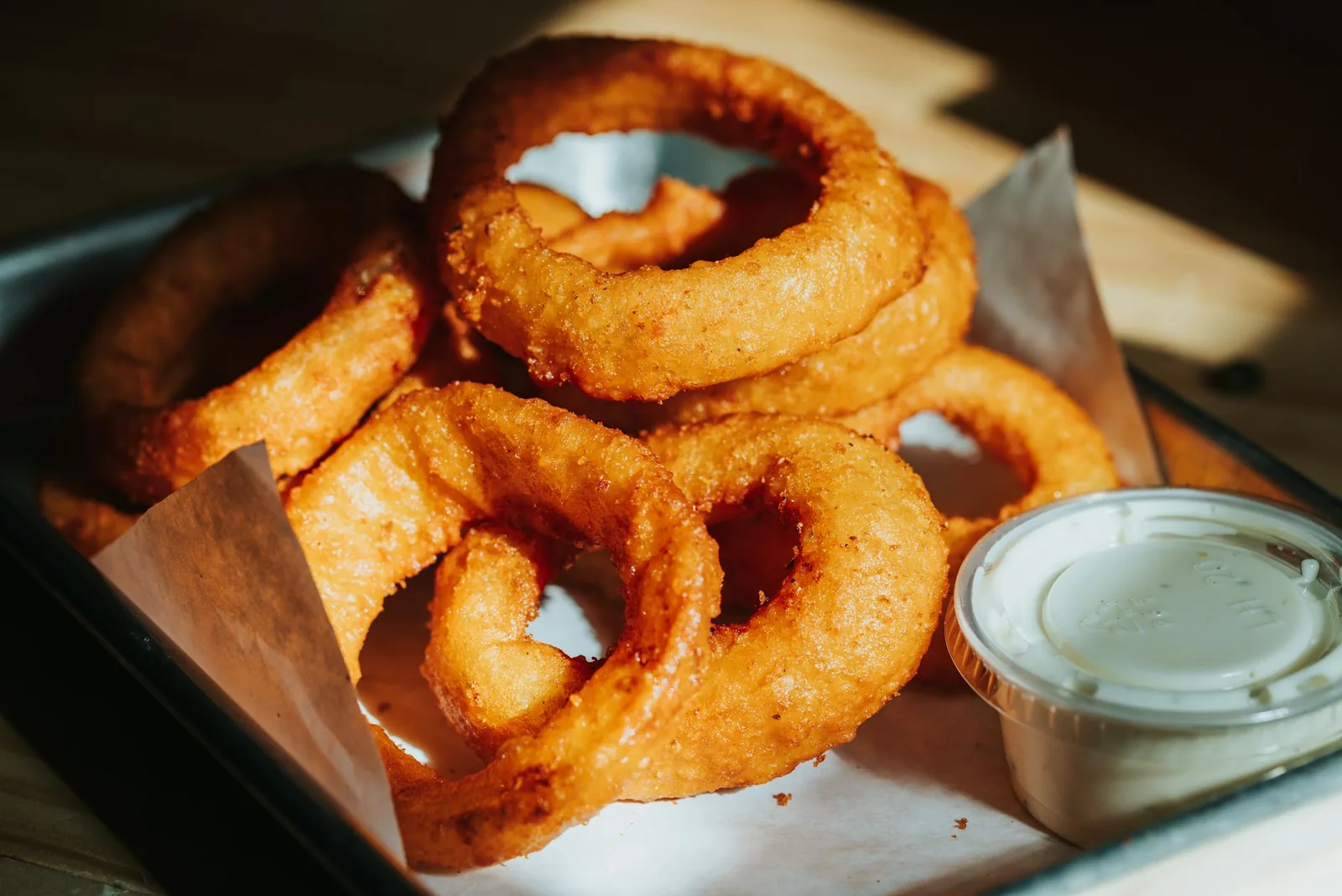 Onion rings on a plate