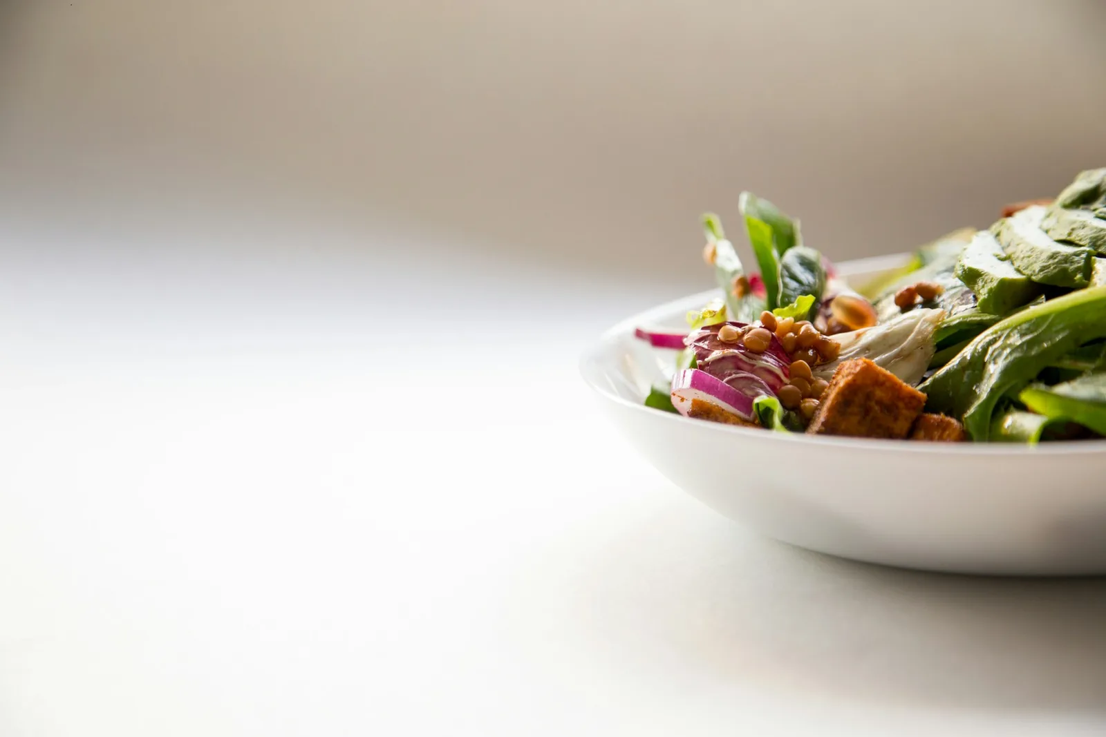 A fresh salad in warm light