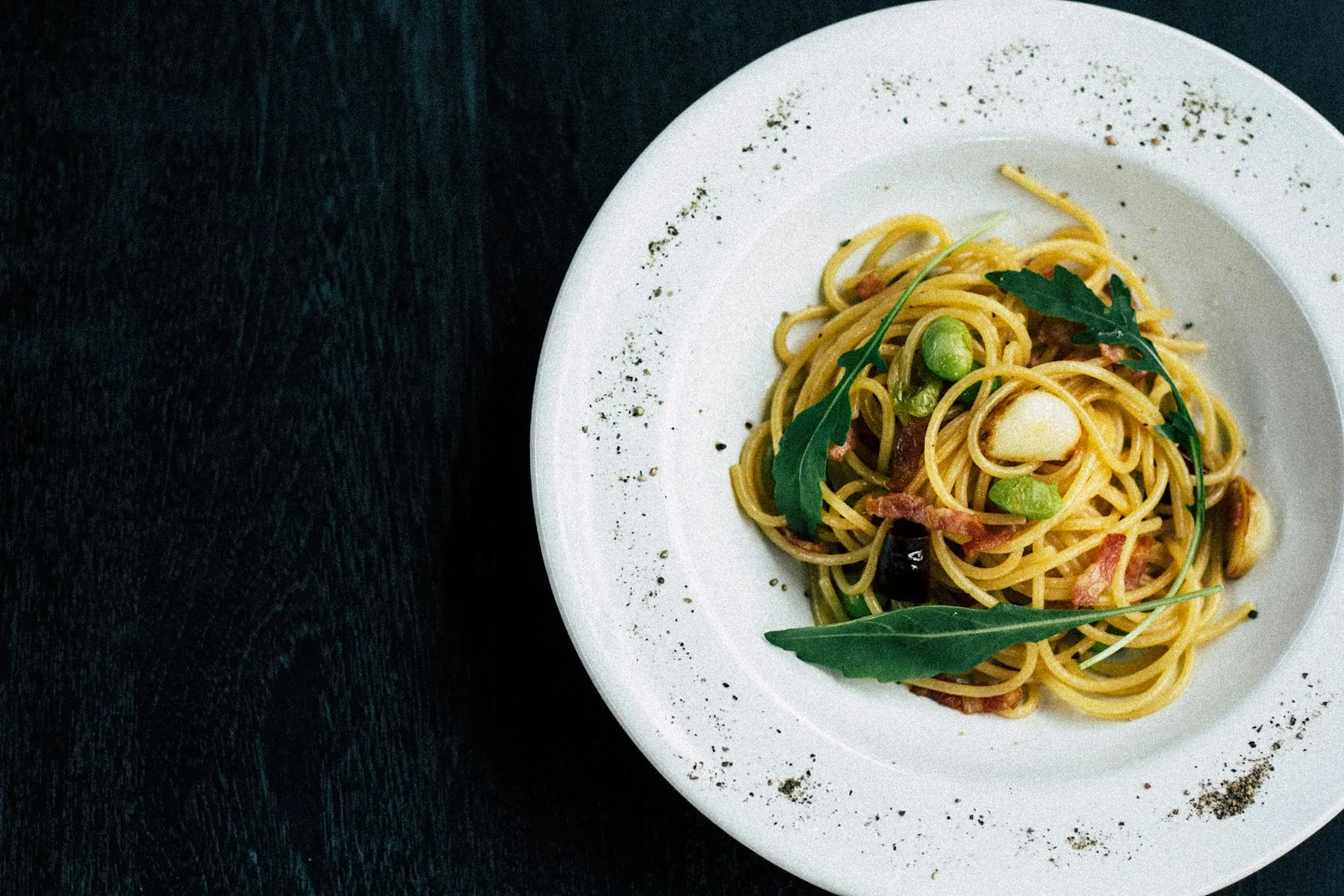 A bowl of pasta in warm light