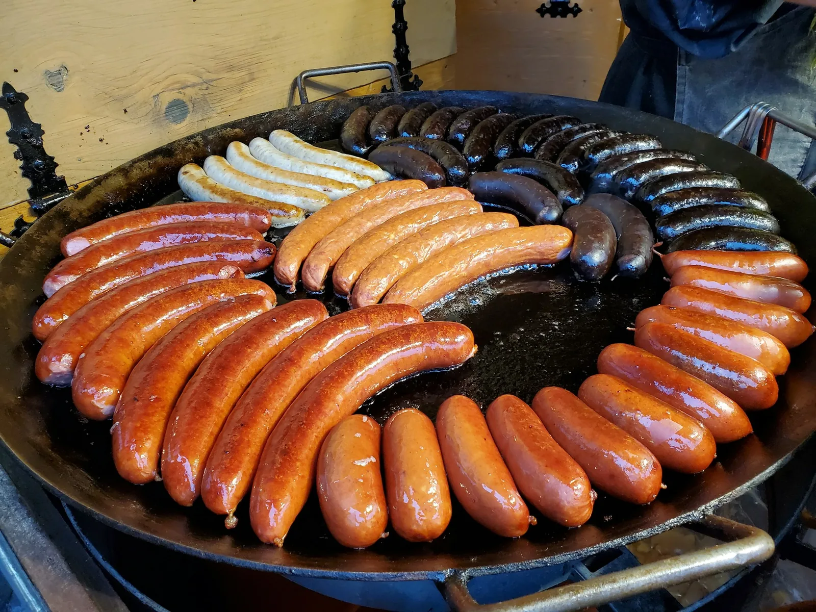 A pan of sausages