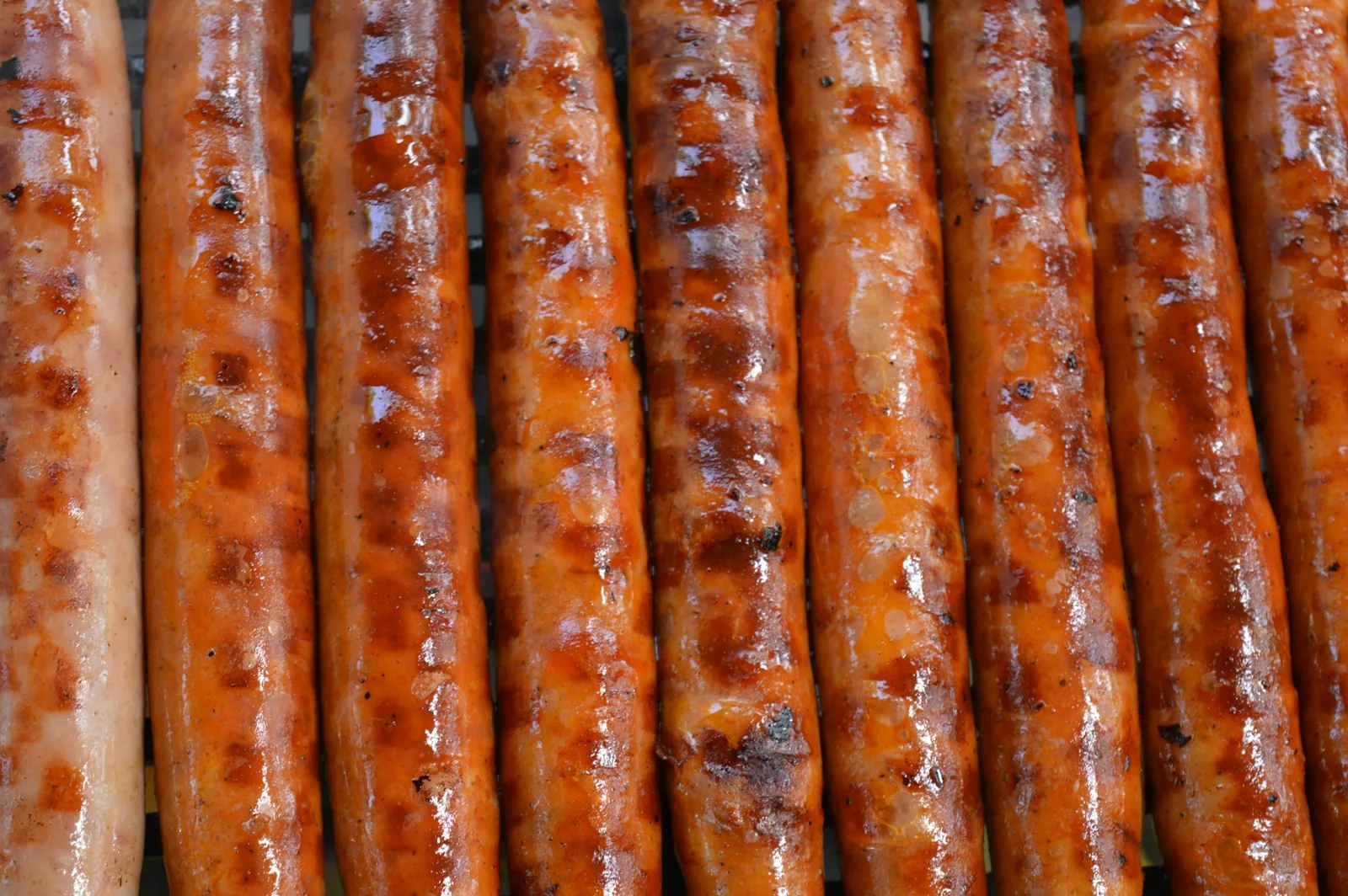 Sausage links cooking