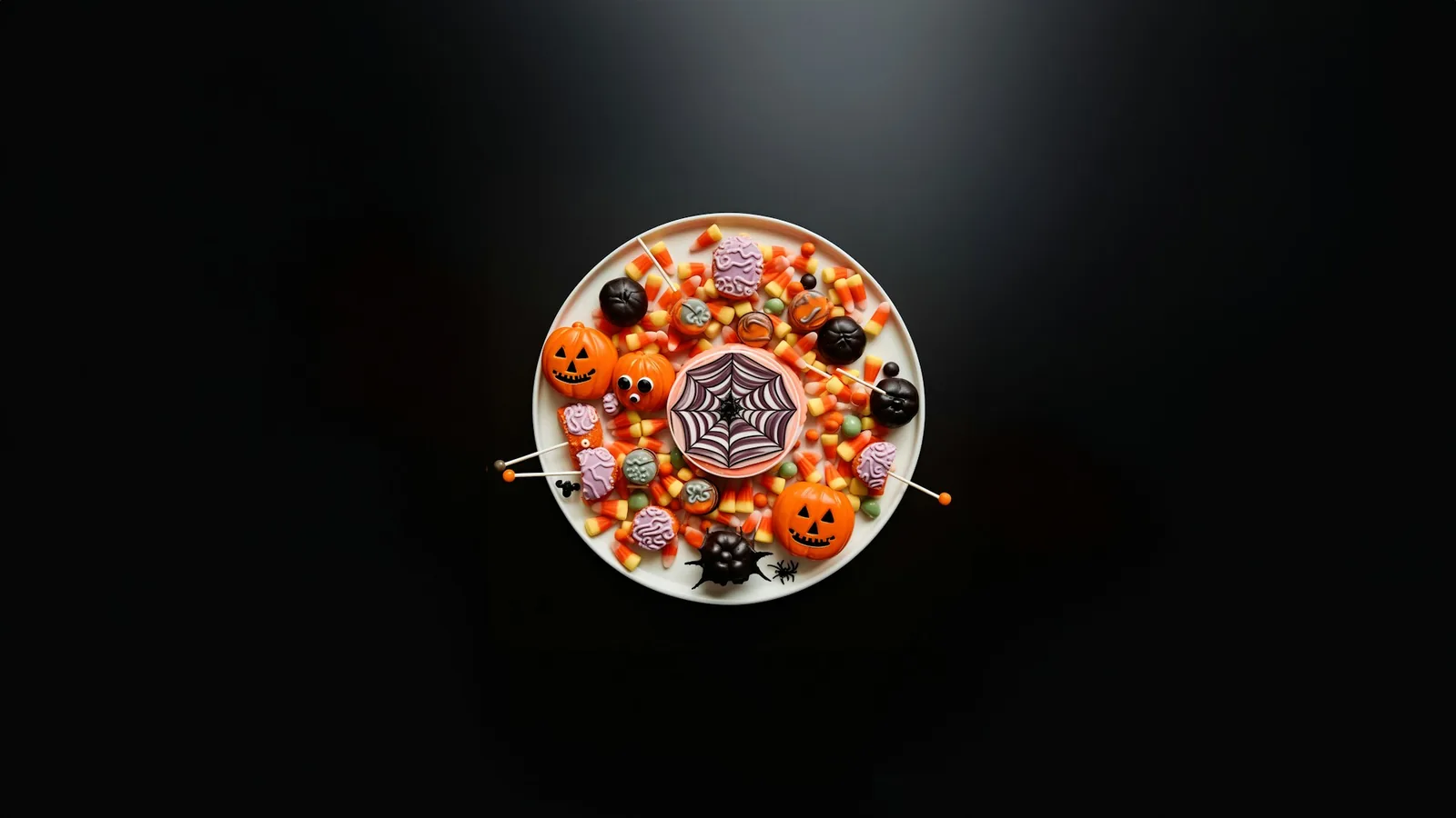 A vegetable pizza on a dark surface