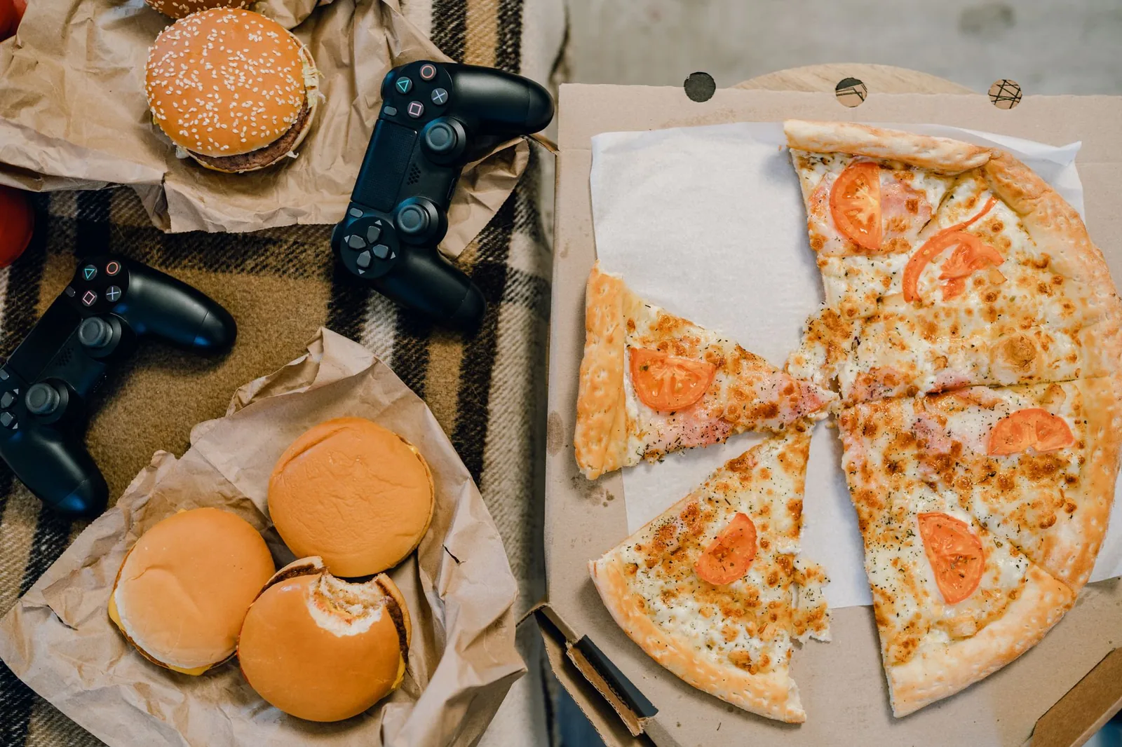 Pizza slices laid out