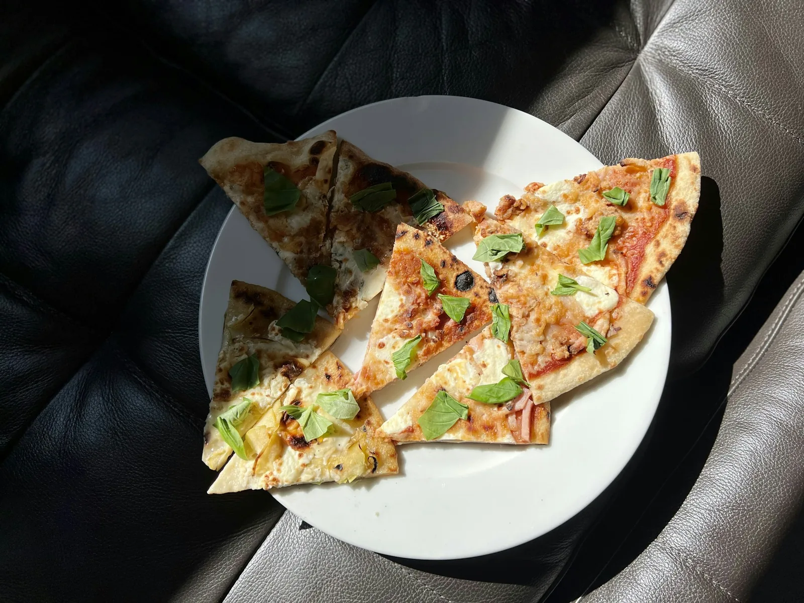 Leftover slices on a plate