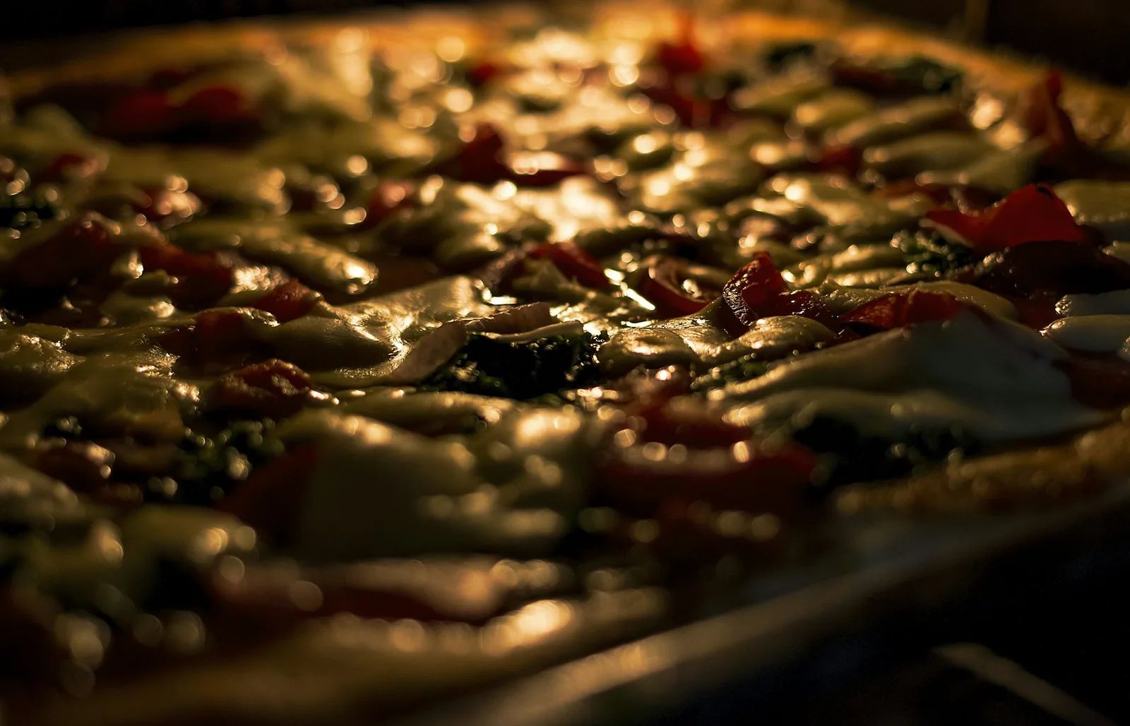 A golden pizza crust