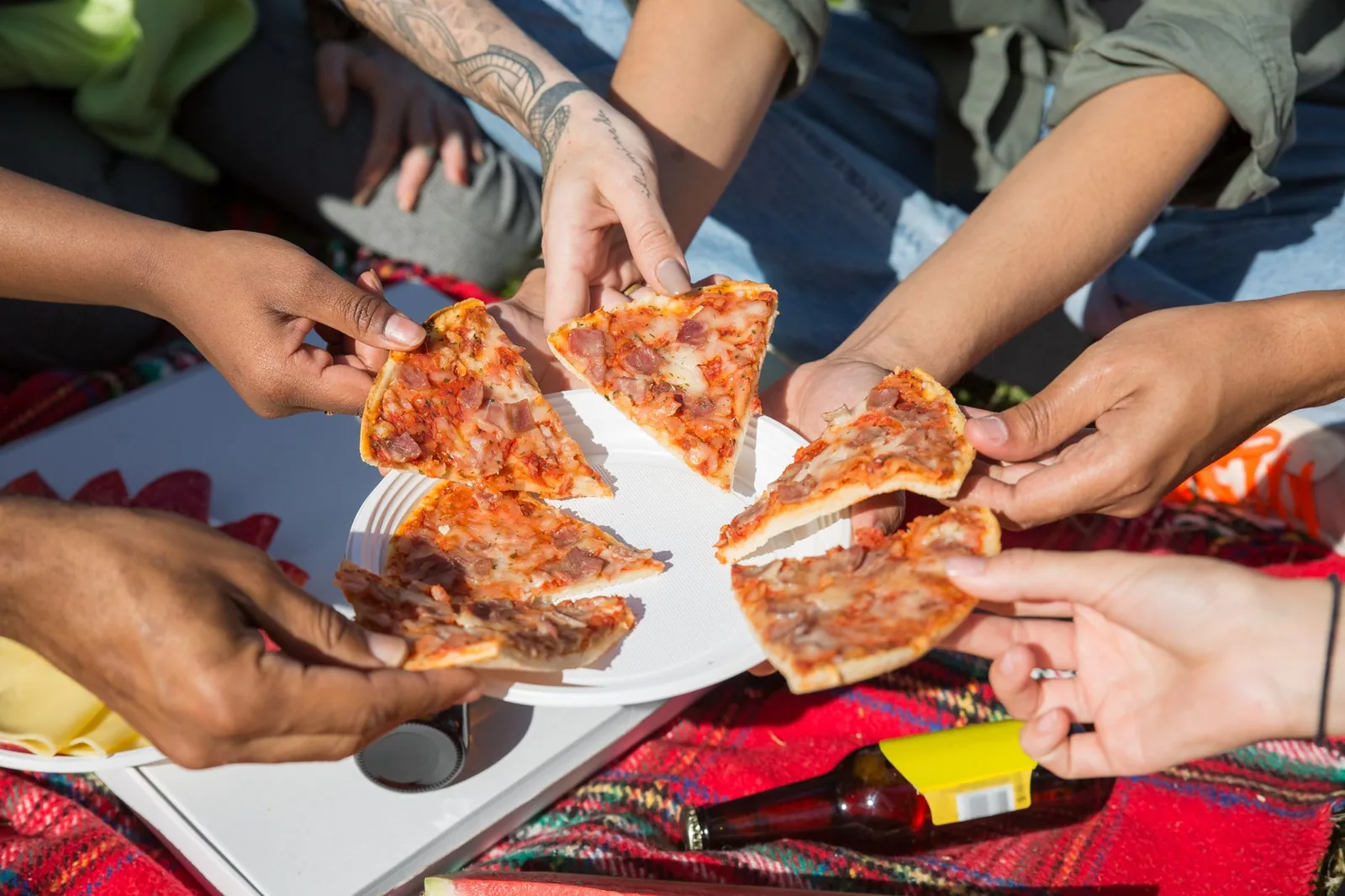 A slice on a paper plate