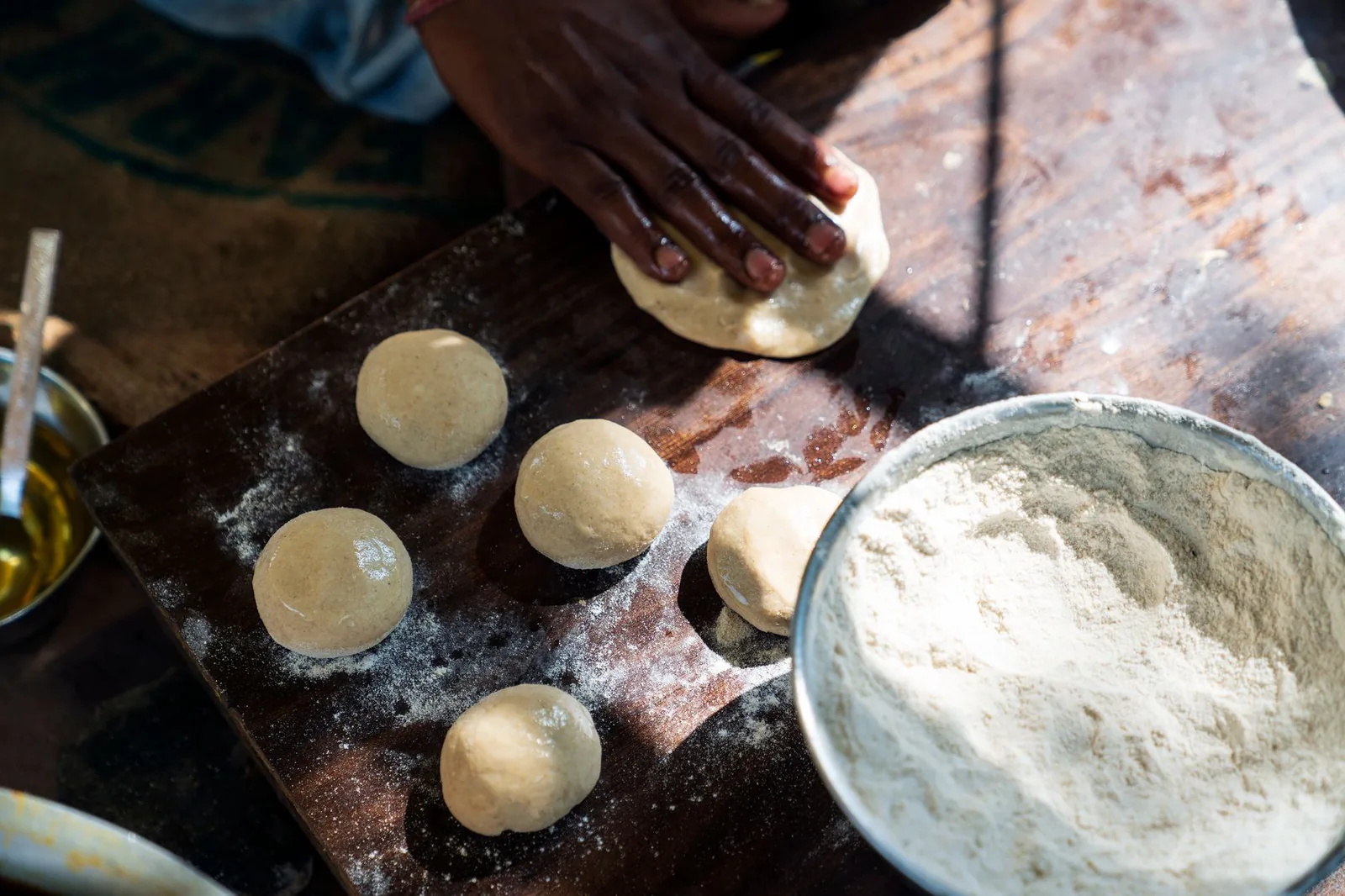 A round ball of dough