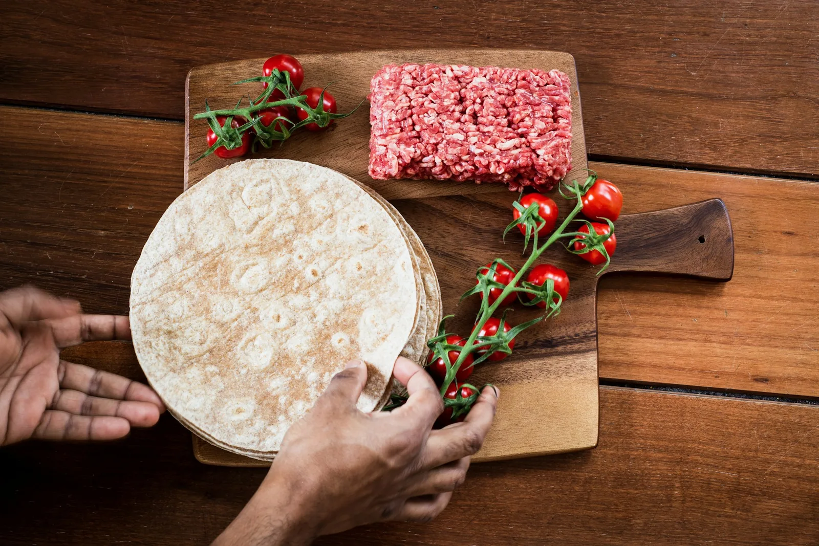 A wrap cut to show the filling
